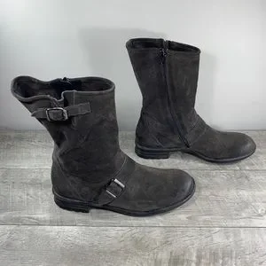 Paul Green Brown Suede Harness Buckle Biker Riding Men’s Boots Size 7.5 Paul Green Brown Suede Harness Buckle Biker | Mercari main image 2